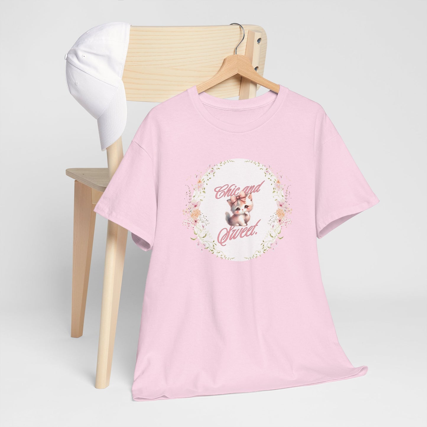 Chic & Sweet - Blushing Kitten Valentine Tee, V-Day, Cat Lovers Gift, Everyday Wear