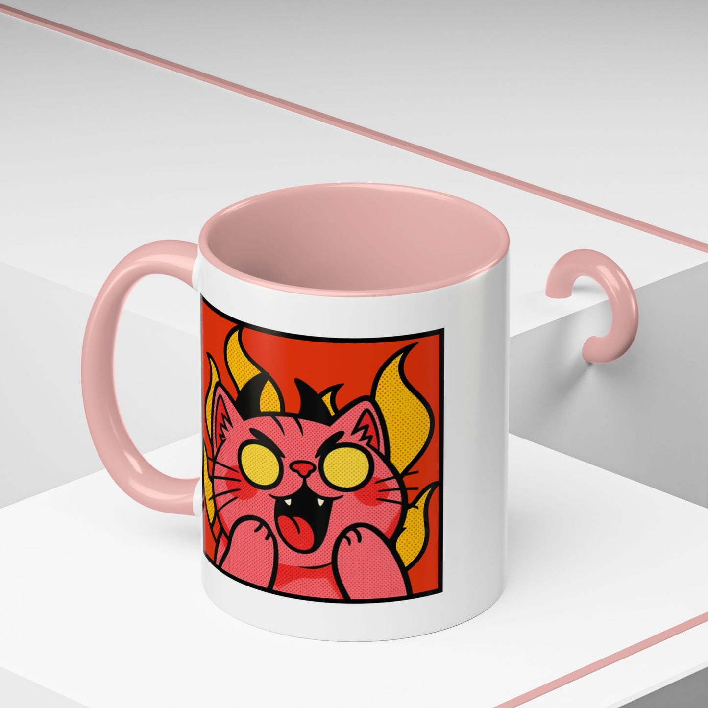 Evil Laughing Cat - Twitch Emote - Cute Devil Cat Accent Coffee Mug (11/15oz)