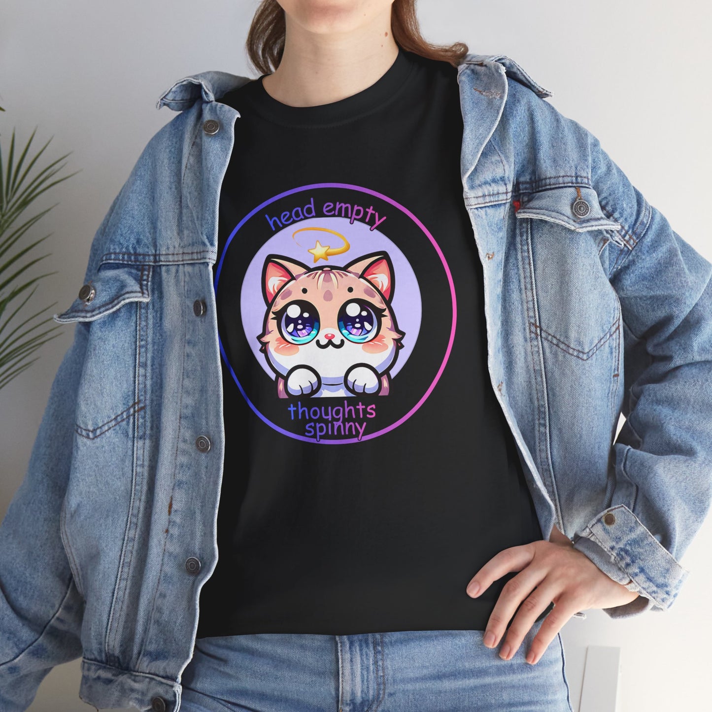 Cute Kawaii Dizzy Cat T-Shirt — "head empty. thoughts spinny."