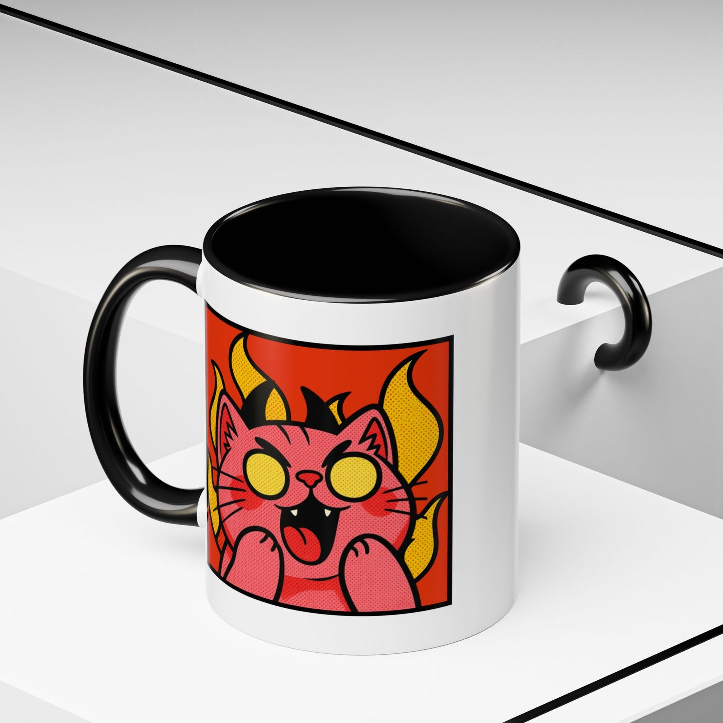 Evil Laughing Cat - Twitch Emote - Cute Devil Cat Accent Coffee Mug (11/15oz)