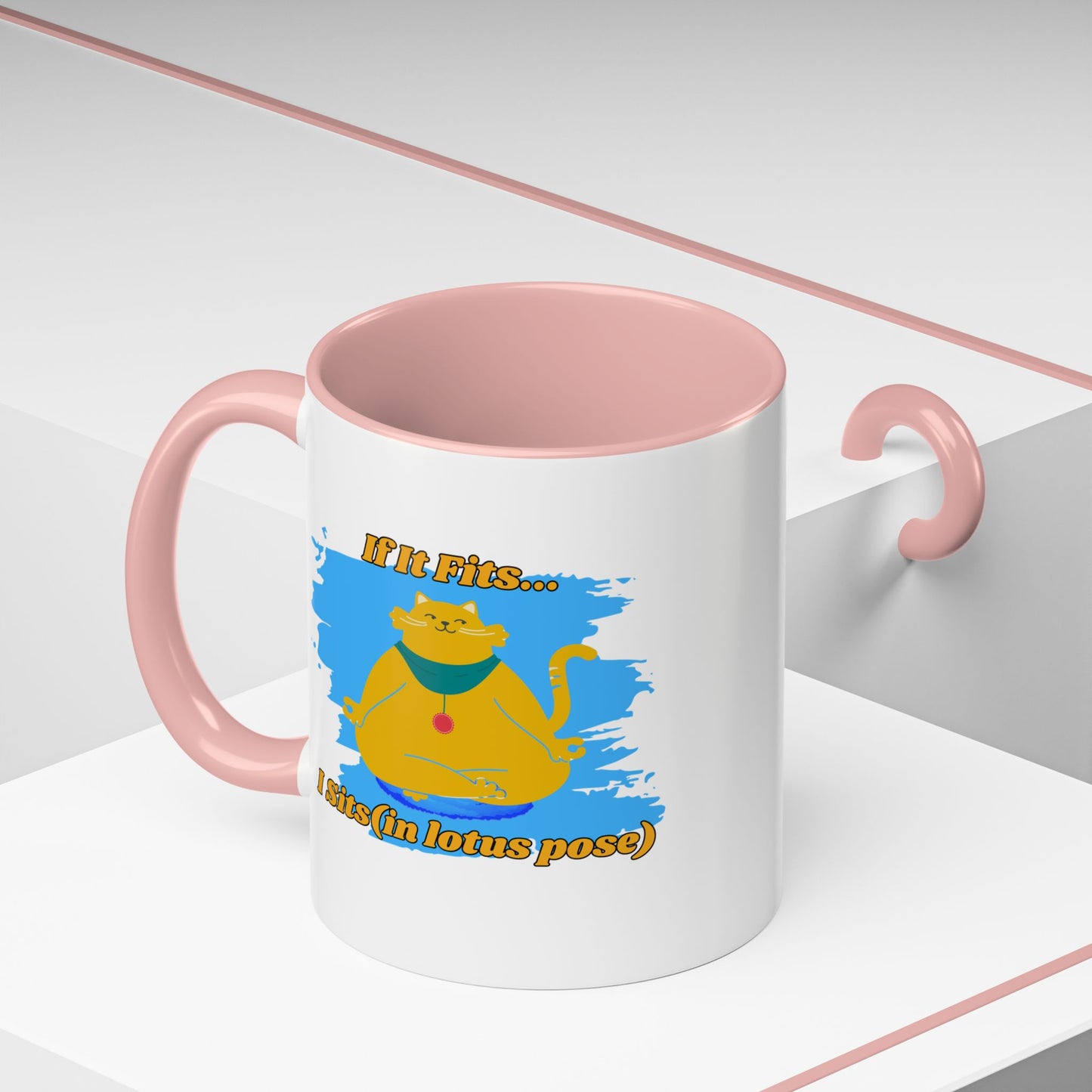 "If It Fits, I Sit" Lotus Pose Coffee Mug, Motivational Mug, Yoga Lover Gift, Meditation Mug, Funny Tea Cup