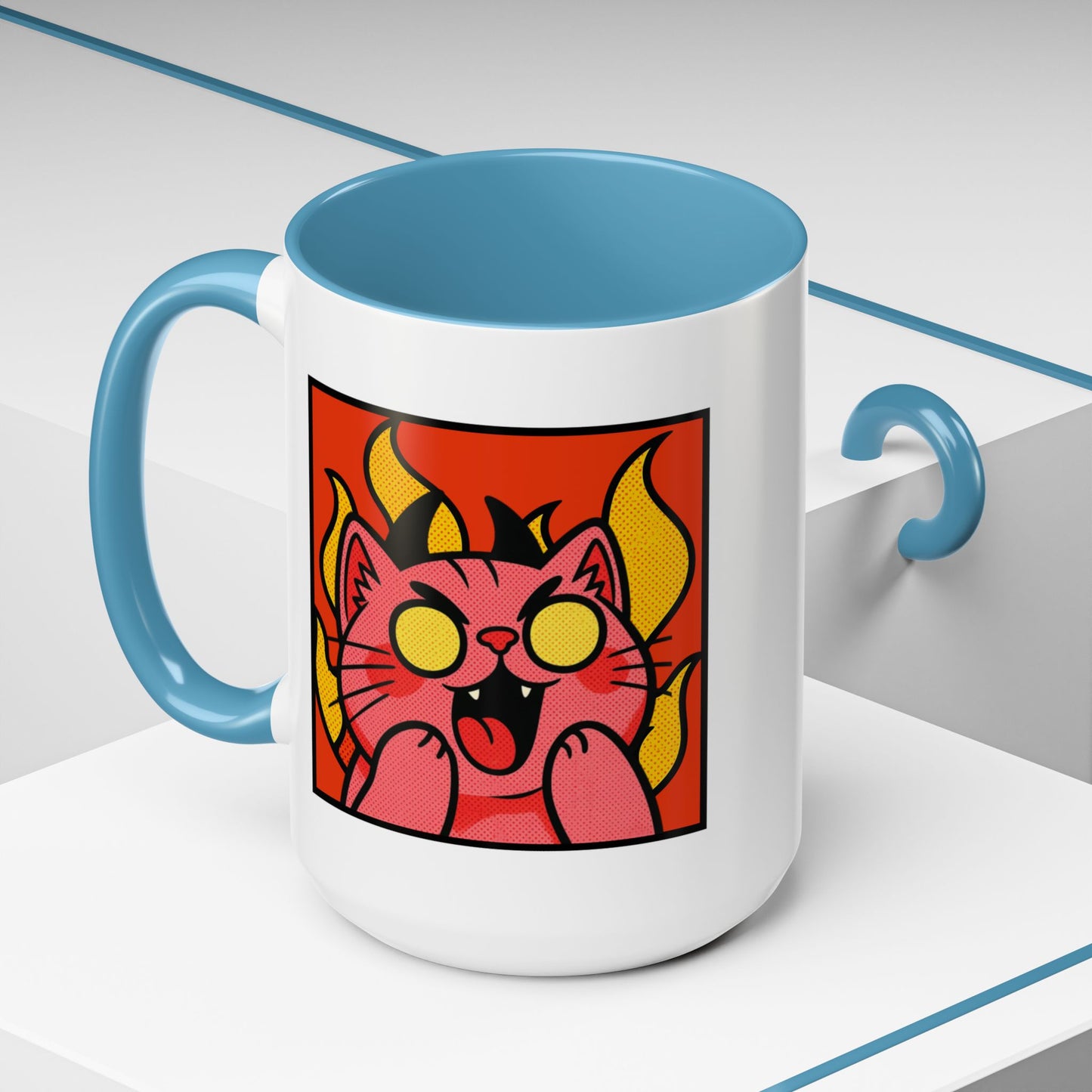 Evil Laughing Cat - Twitch Emote - Cute Devil Cat Accent Coffee Mug (11/15oz)
