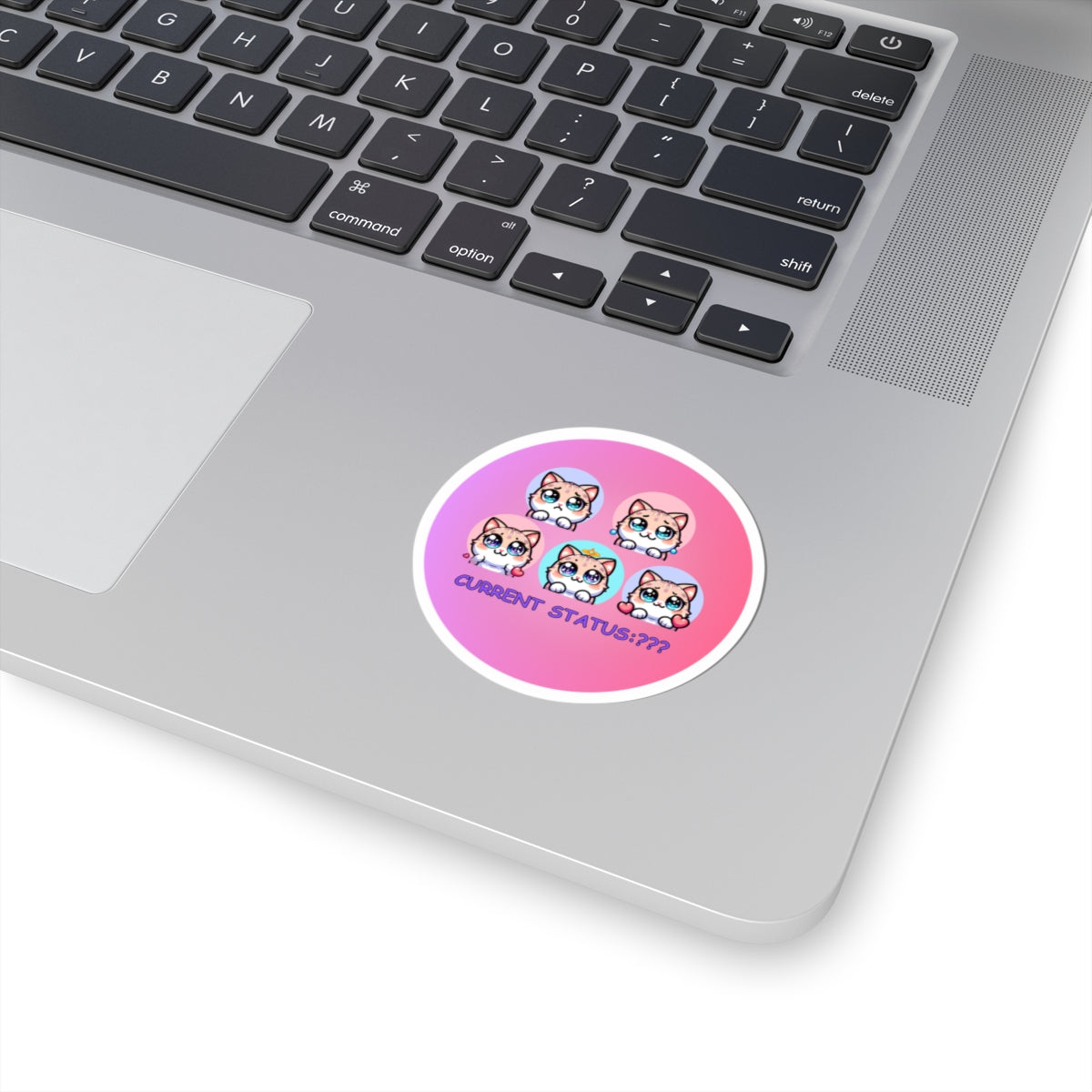 Kawaii Cat Mood Stickers — 'Current Status: ???' Kiss-Cut Sticker