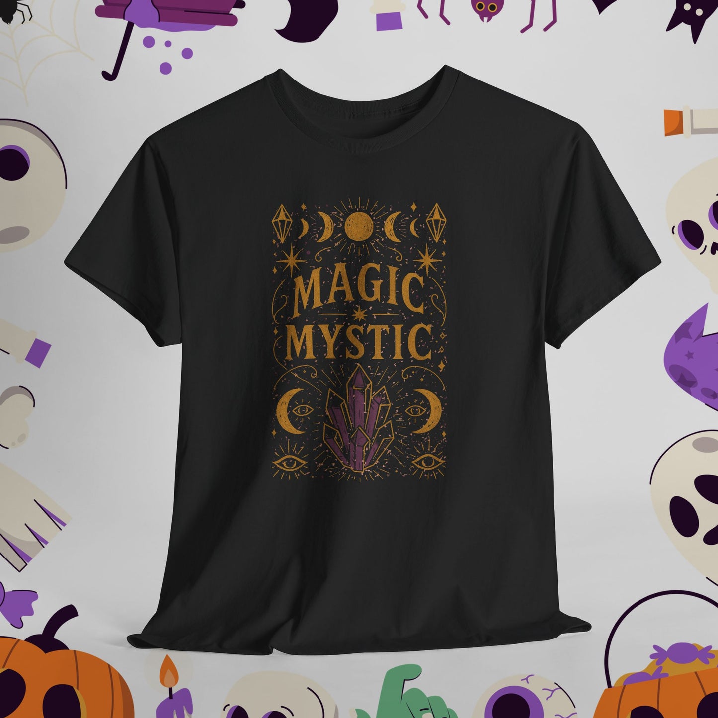 Mystic Magic Tee - Witchy/Occult Aesthetic, Unisex Heavy Cotton T-Shirt for Mystics, Witchcraft, Occult, Yoga, Bohemian Style