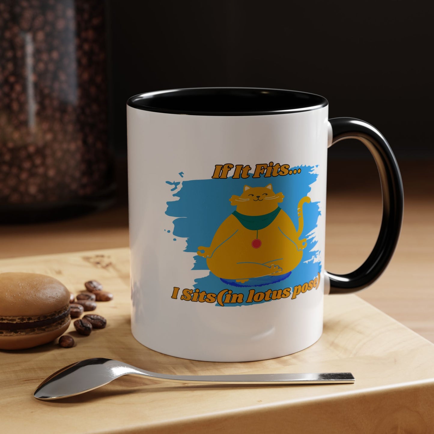 "If It Fits, I Sit" Lotus Pose Coffee Mug, Motivational Mug, Yoga Lover Gift, Meditation Mug, Funny Tea Cup
