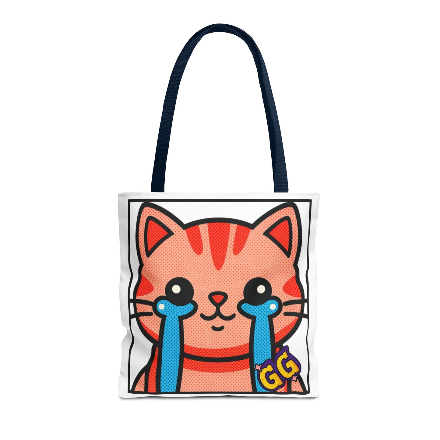Good Game Tears of Joy - Cute Crying Cat Tote Bag – Kawaii Pop Art Cat Emote GG