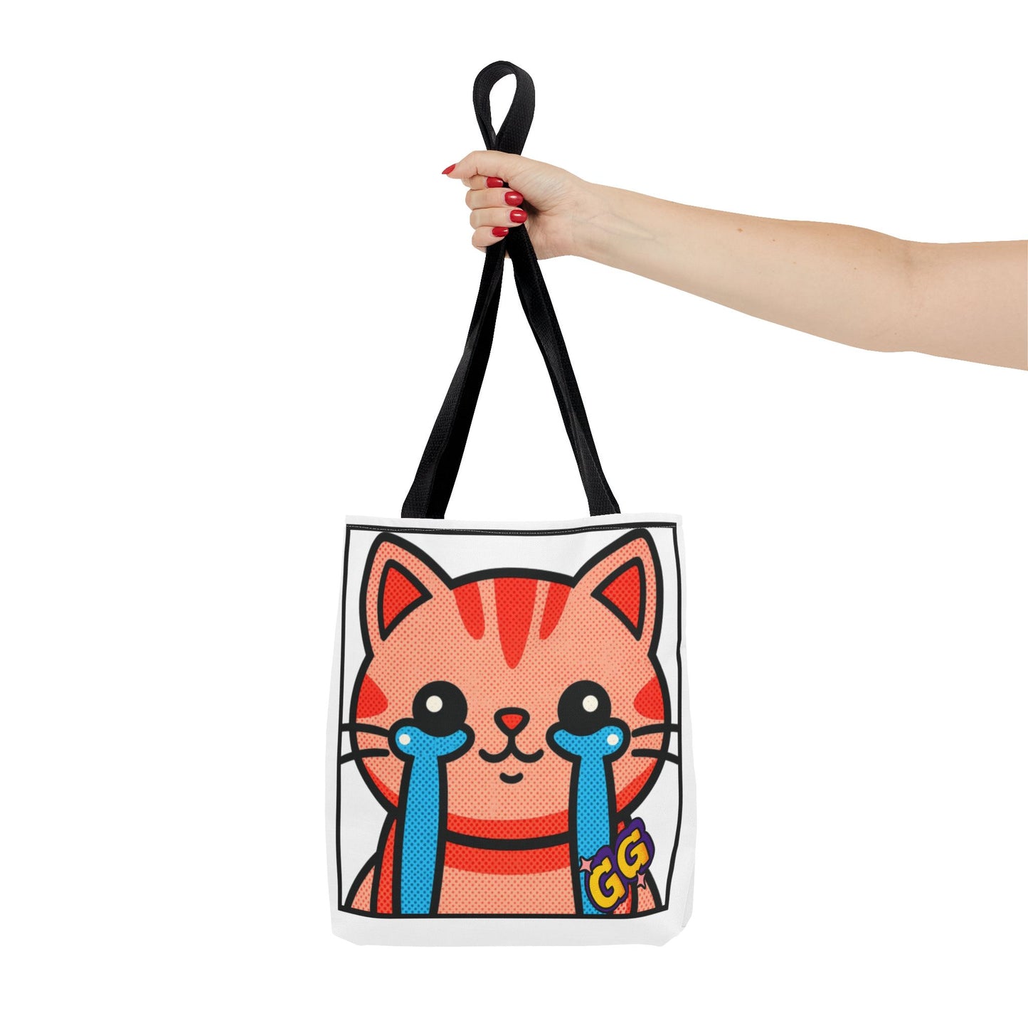 Good Game Tears of Joy - Cute Crying Cat Tote Bag – Kawaii Pop Art Cat Emote GG