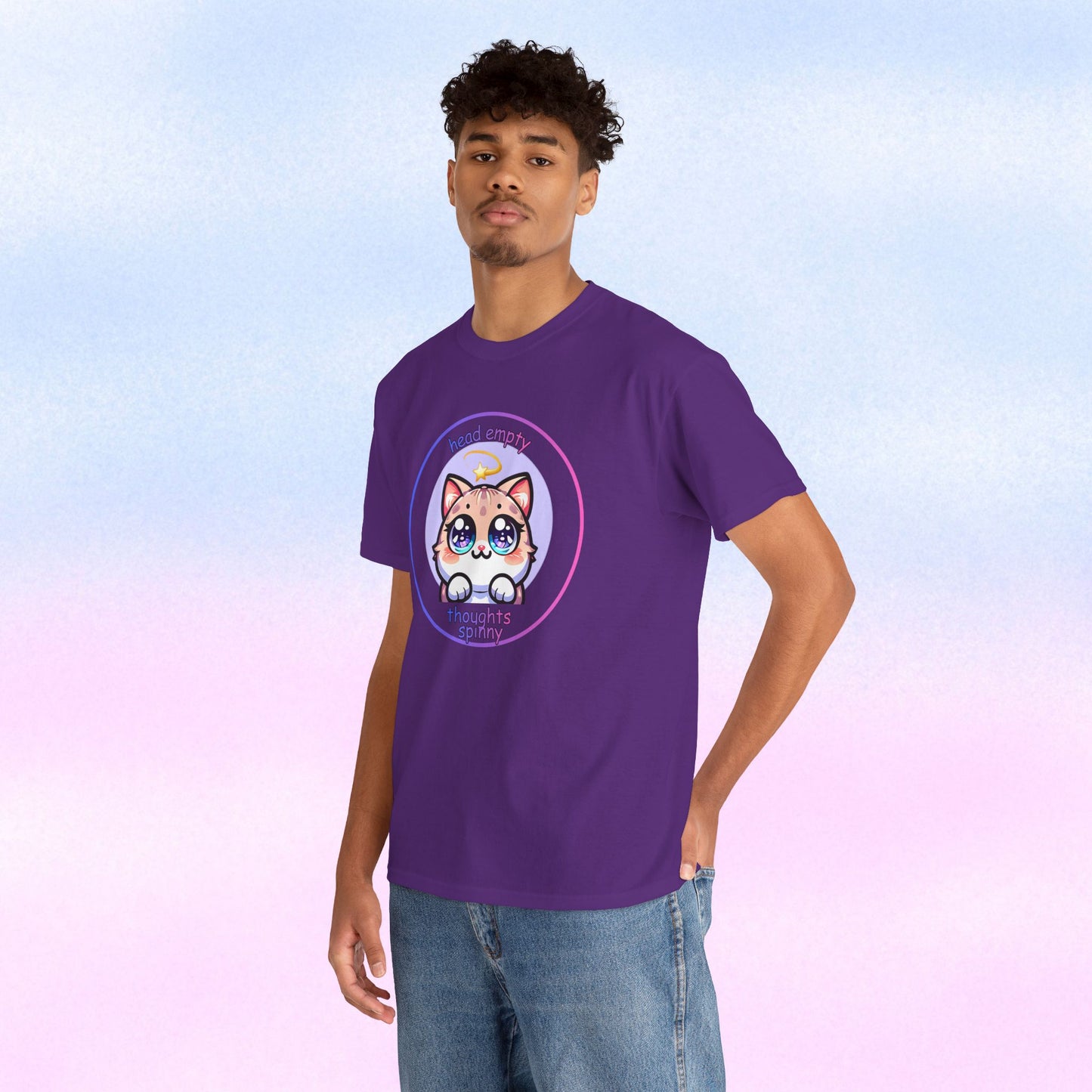 Cute Kawaii Dizzy Cat T-Shirt — "head empty. thoughts spinny."