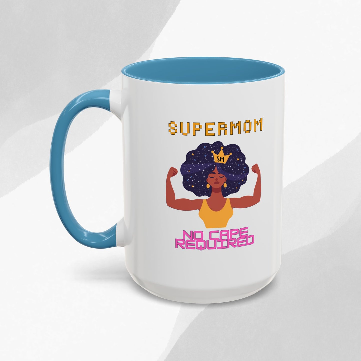 Accent Coffee Mug — "Supermom: No Cape Required" Empowerment Coffee Mug