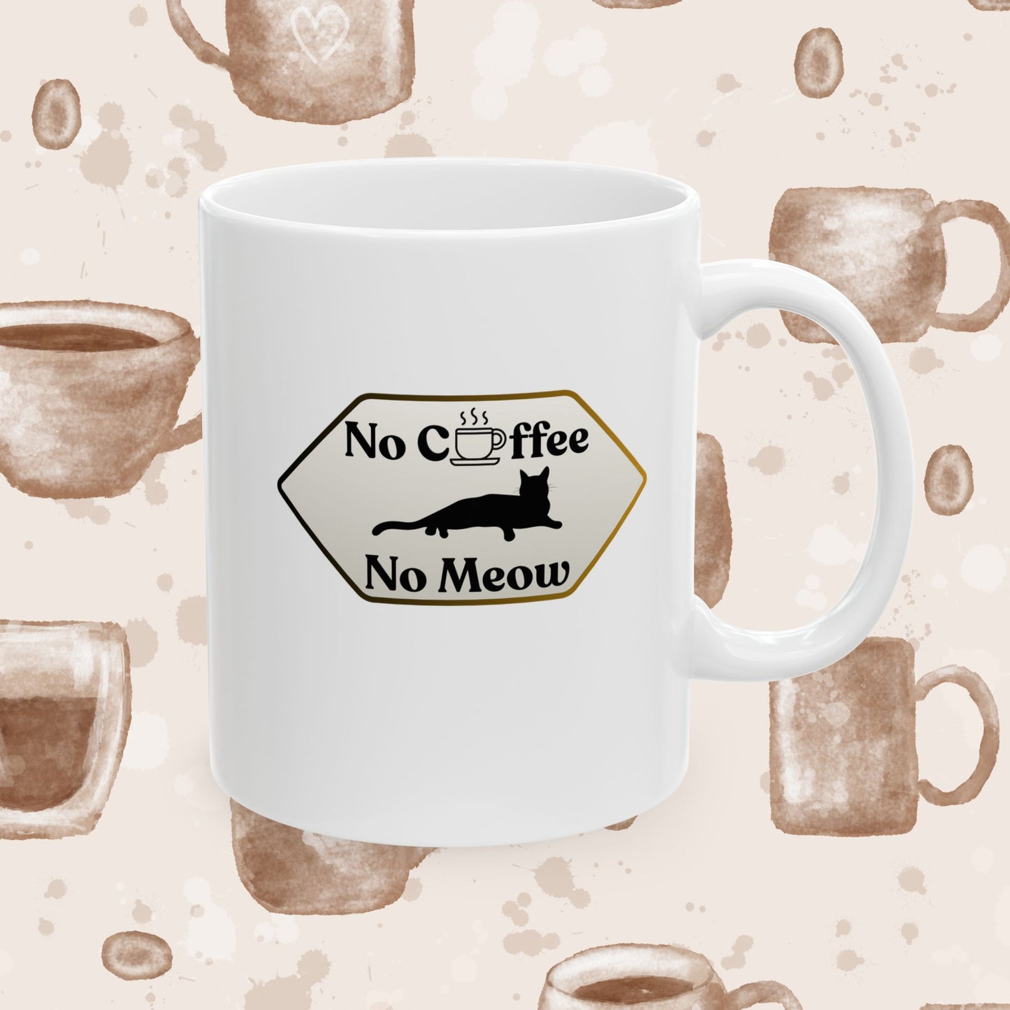 Ceramic Mug — "Namaste at Home" Minimalist Yoga Coffee Tea Cup (11oz & 15oz)