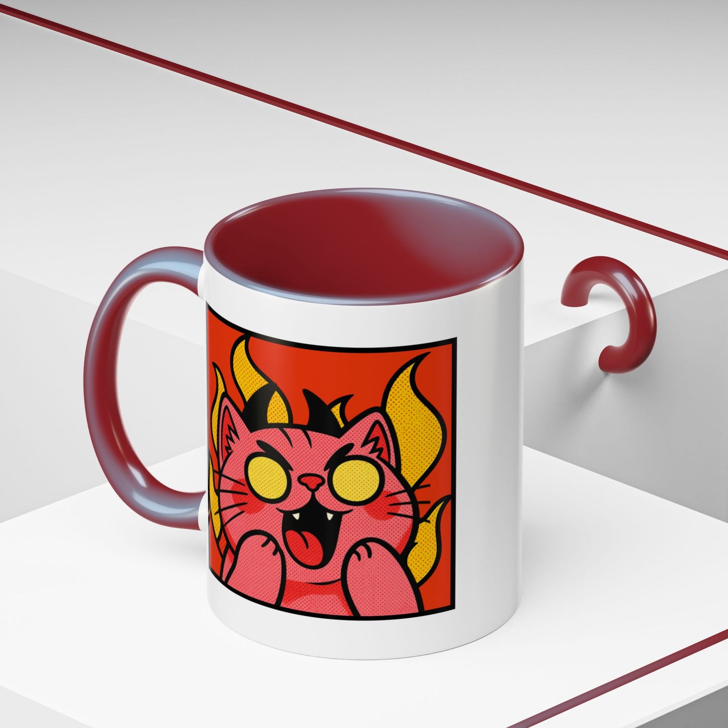 Evil Laughing Cat - Twitch Emote - Cute Devil Cat Accent Coffee Mug (11/15oz)