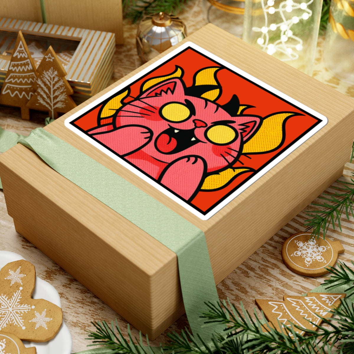 Evil Laughing Cat - Twitch Emote - Cute Devil Cat Kiss-Cut Decal for Laptops & Water Bottles
