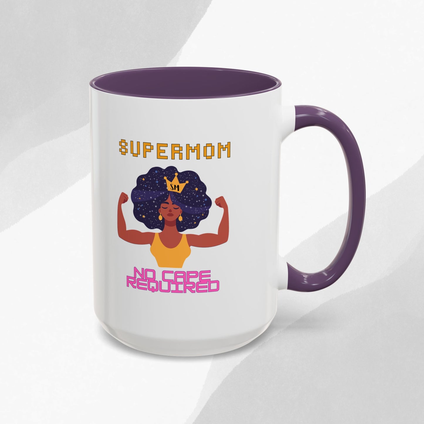 Accent Coffee Mug — "Supermom: No Cape Required" Empowerment Coffee Mug