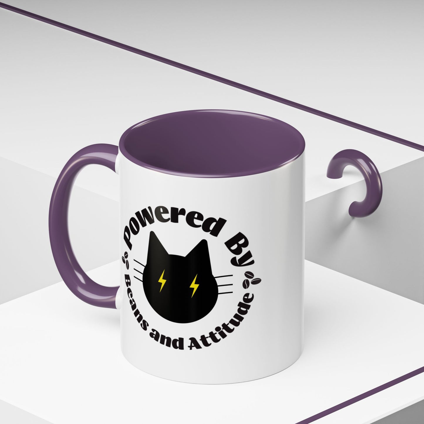 Powered By Beans and Attitude Coffee Mug | Accent Mug 11oz 15oz
