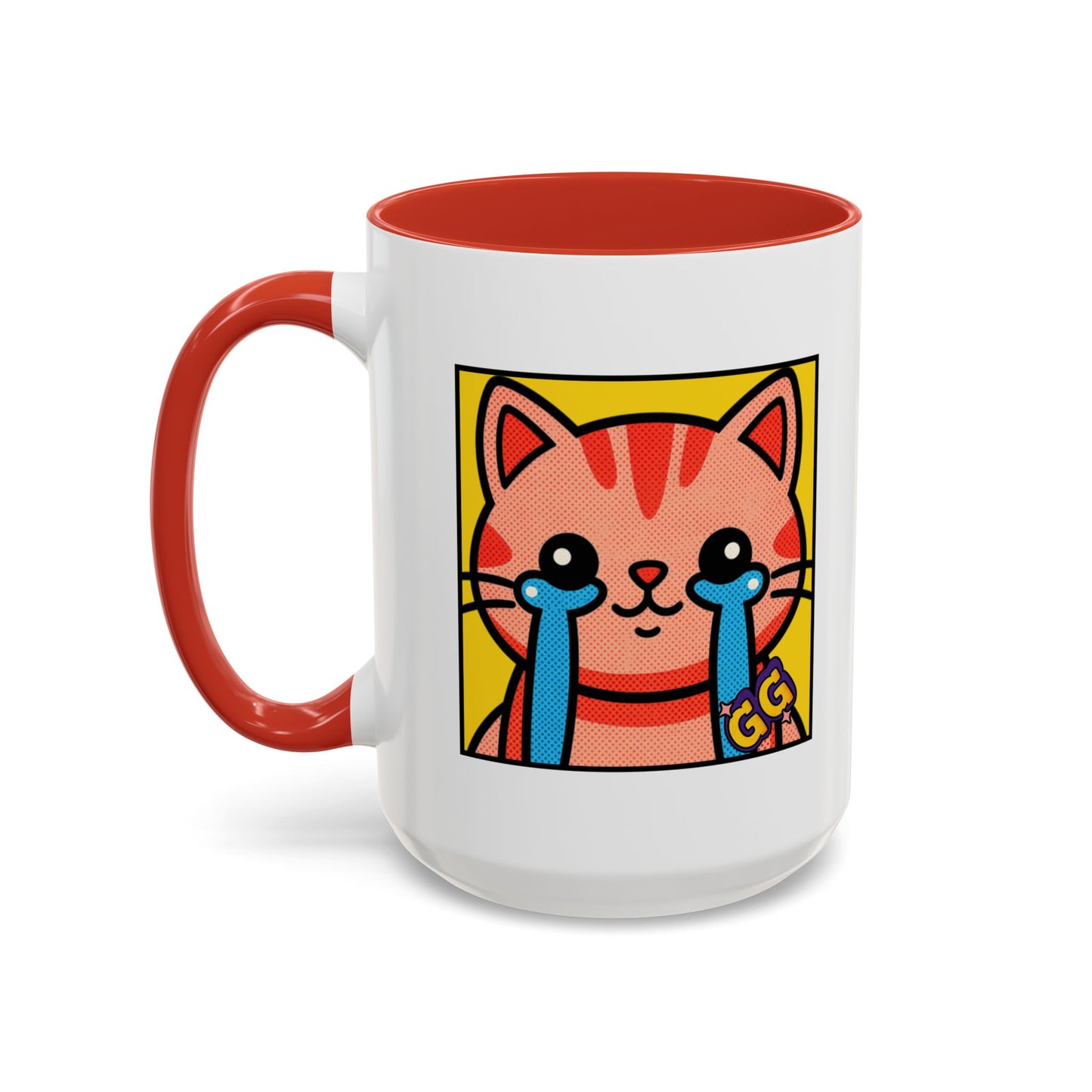 Good Game Tears of Joy - Cute Crying Cat Accent Coffee Mug (11/15oz) – Kawaii Pop Art Cat Emote GG